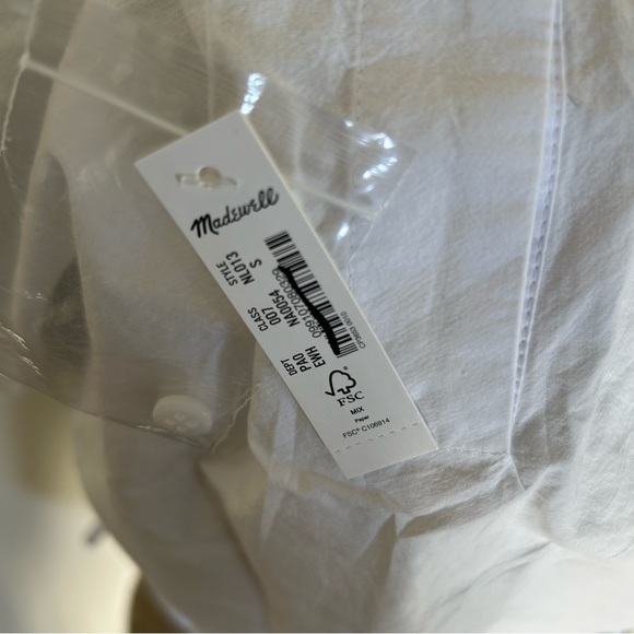 Madewell Embroidered Poplin Puff-Sleeve Cutout Crop Top - Picture 5 of 8